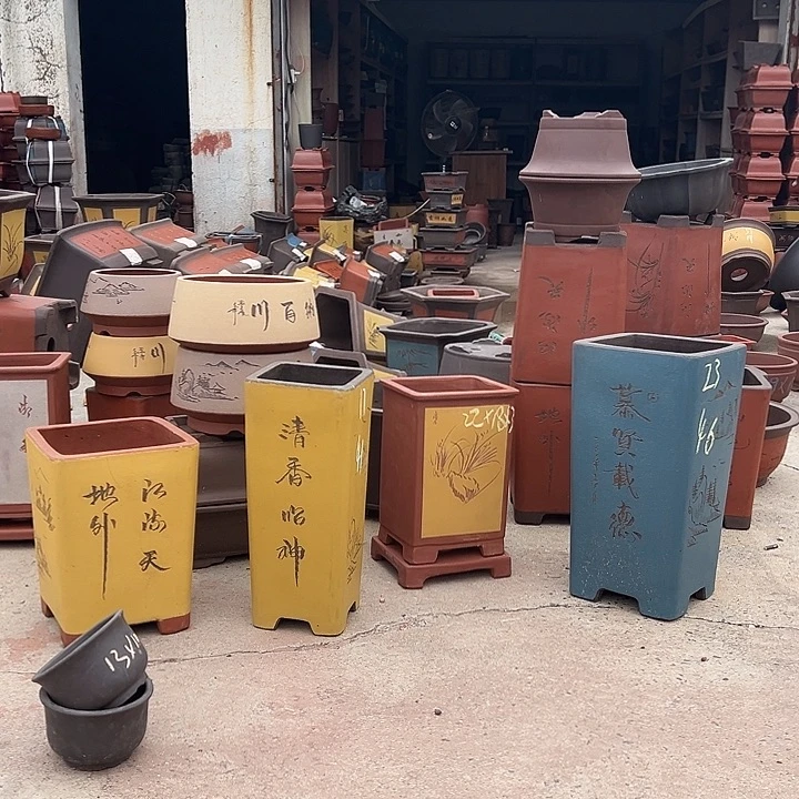 紫砂花盆，透气花盆