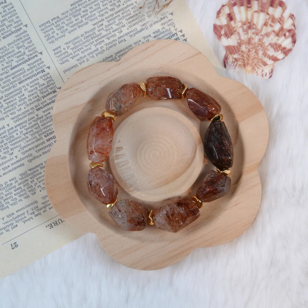 梵熹水晶 【黑金超七随型】天然超七水晶随型水晶手串 多样性发一