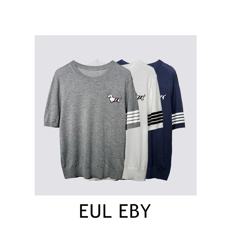 【一比Eby】tb针织衫圆领小狗图案短袖251078#