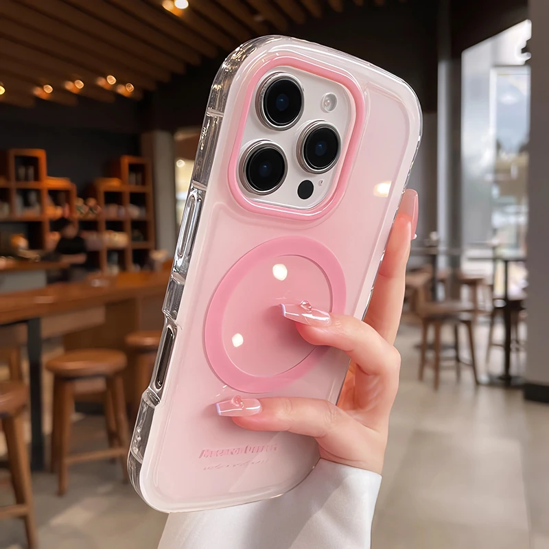 糖果晕染17pro适用苹果16Promax手机壳新款iPhone15磁吸14防摔13p