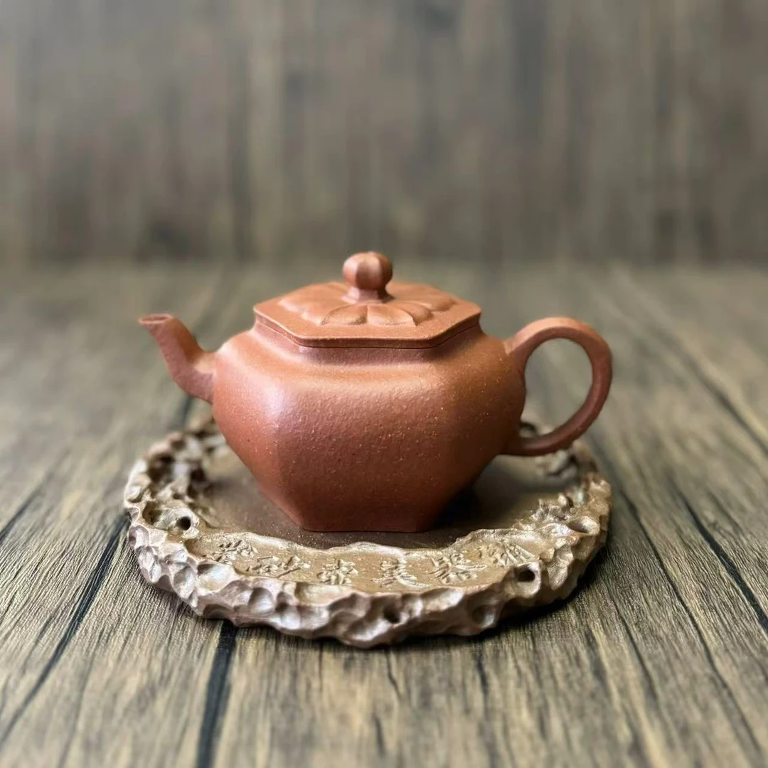 茶香紫器 降坡【六方菊蕾宫灯】宜兴黄龙山原矿手工紫砂壶