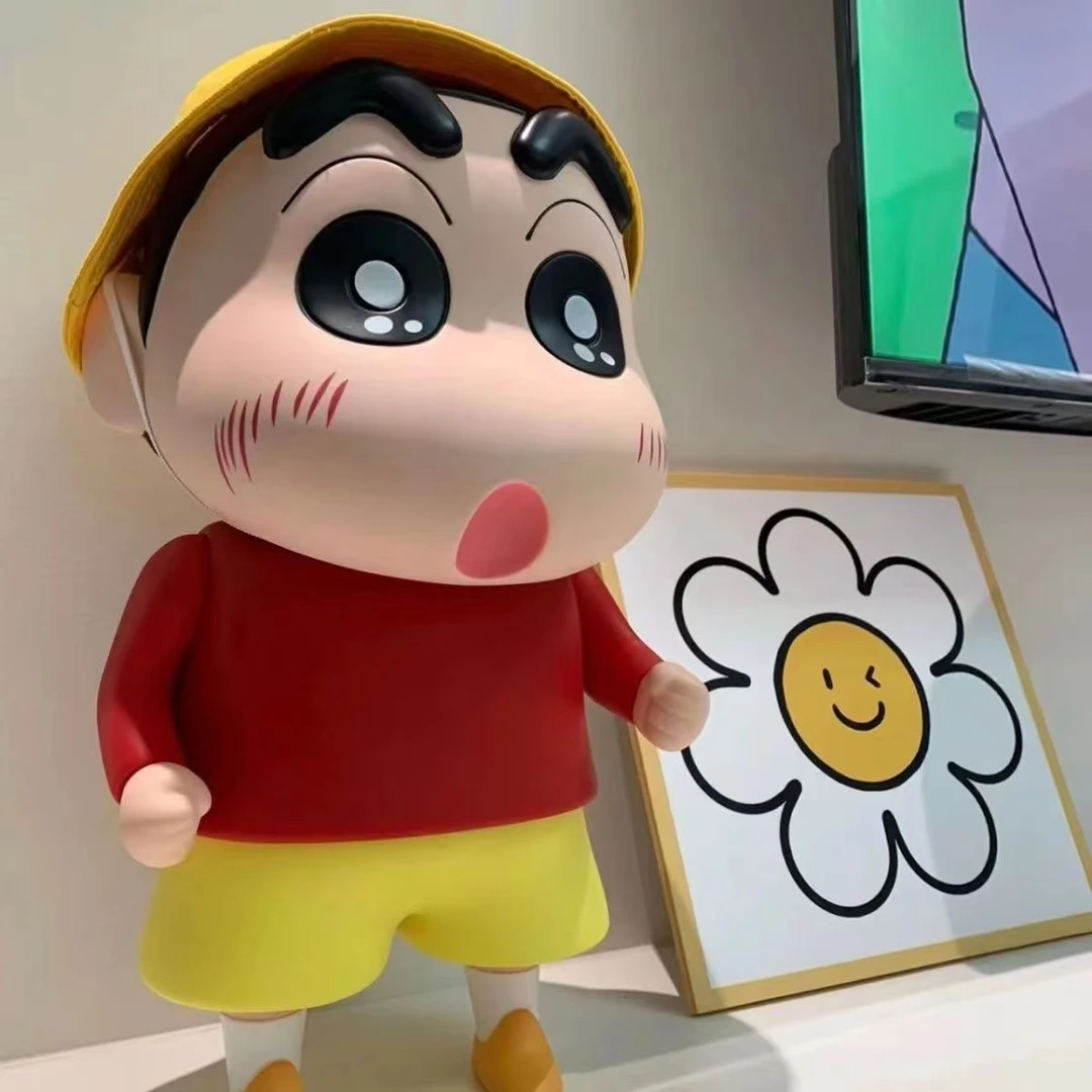 （送小白狗）大号蜡笔小新摆件客厅落地装饰品高颜值防摔家居手办