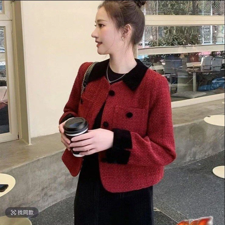 2025春季新款短外套小香风翻领气质西装女士减龄上衣秋季春秋短款