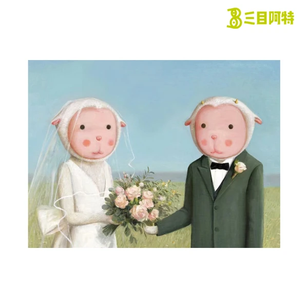 三目阿特 | 艺术家杨媛媛 温馨/可爱/治愈童年限量版画装裱玄关