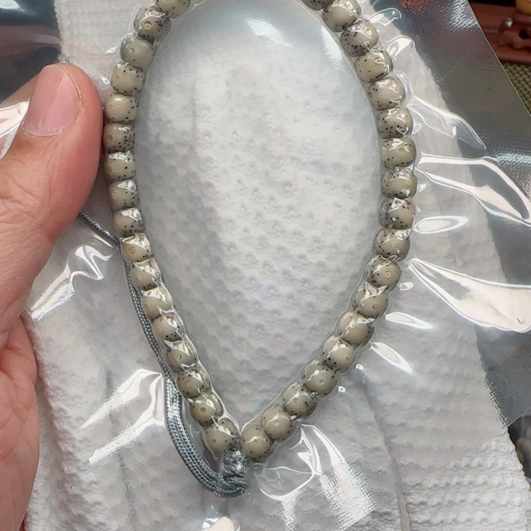 星月菩提手串绿果冻大留白7*6