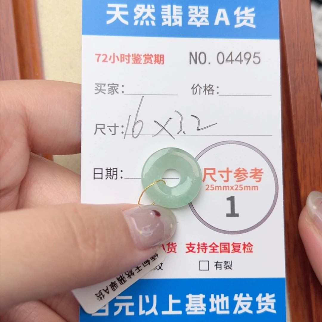 翡翠颈饰未镶嵌平安扣4495