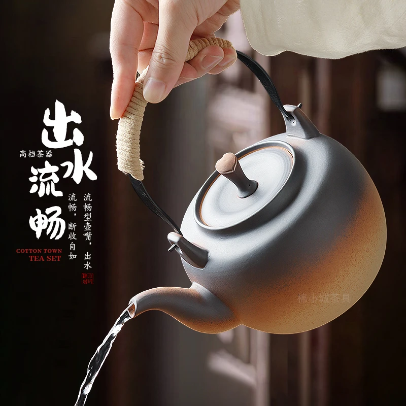 原矿土陶壶烧水壶电陶炉煮茶壶大容量炭炉明火养生壶煤气炉提梁壶