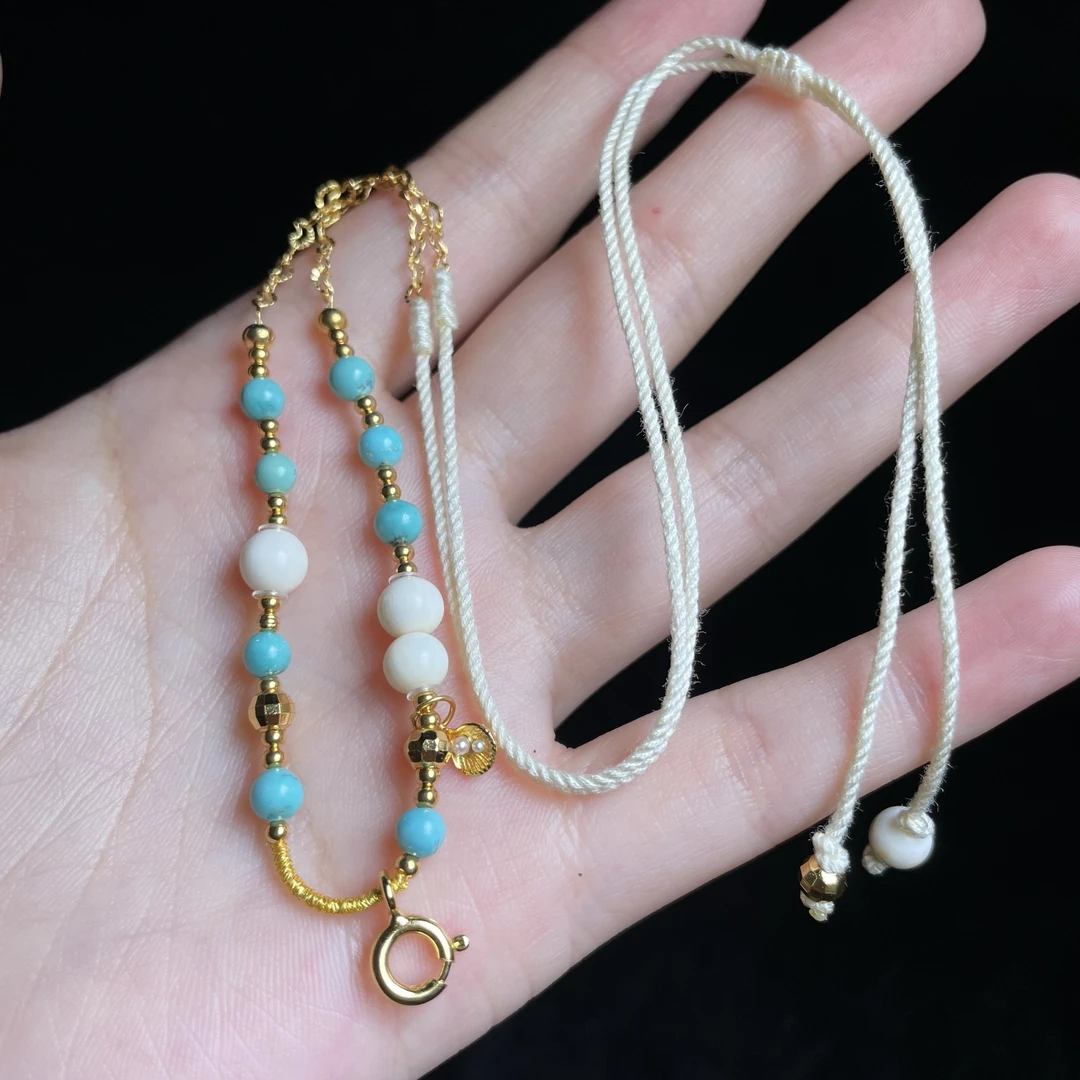 【玉总珠宝】925银绿松万能链 多样性发一 CAN2040034