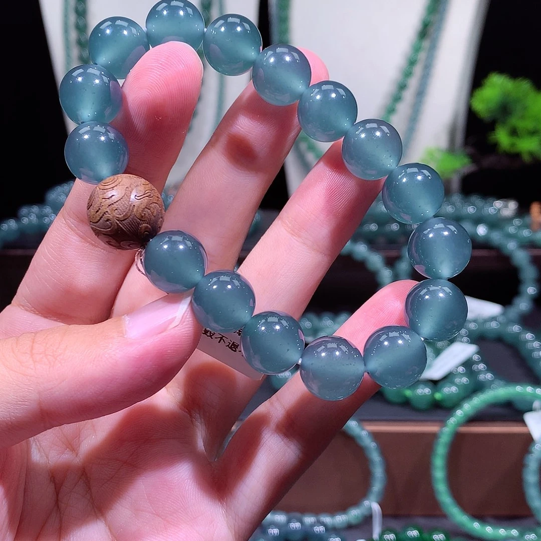 东***5翡翠未镶嵌手链天然a货翡翠手串12.5