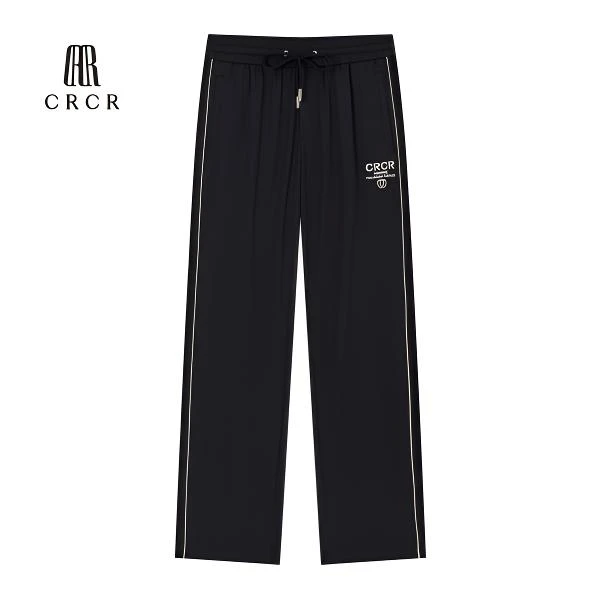 CRCR春夏男新品直筒裤夏季网边织带logo休闲裤