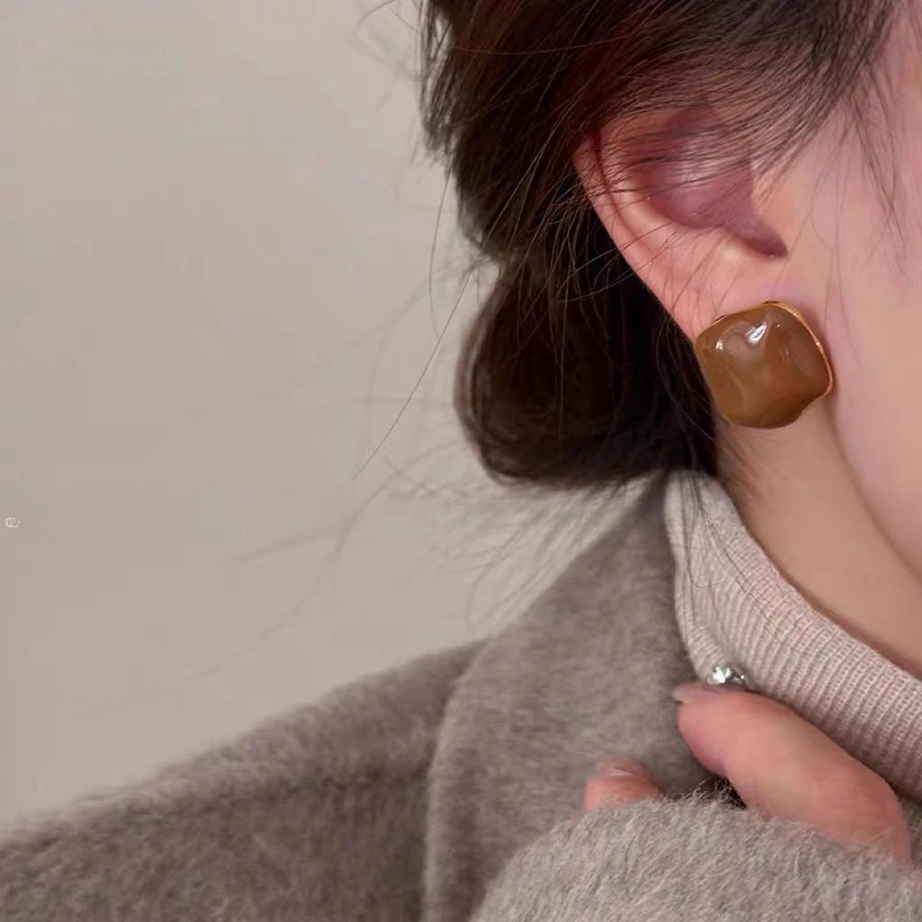 铜合金耳饰 高级感韩货银针耳钉