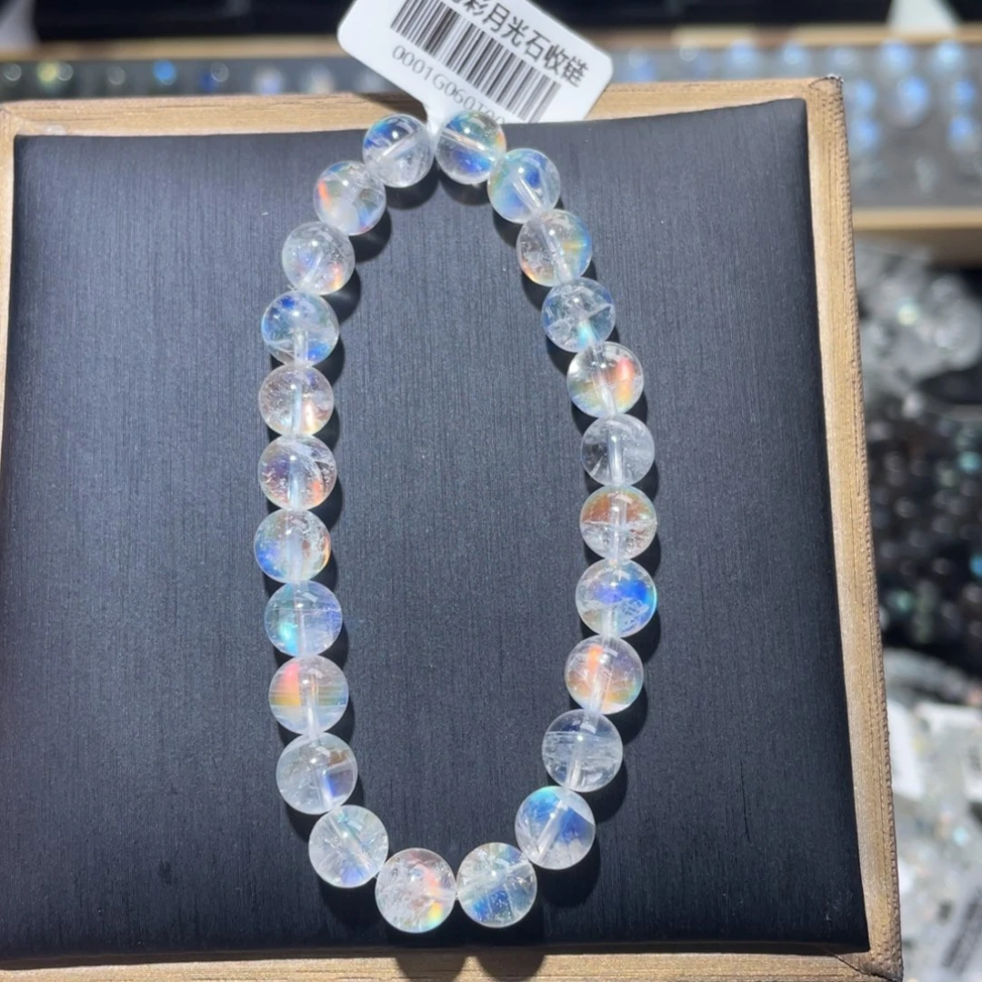 未镶嵌手链长石马岛彩虹月光石手链7.8mm