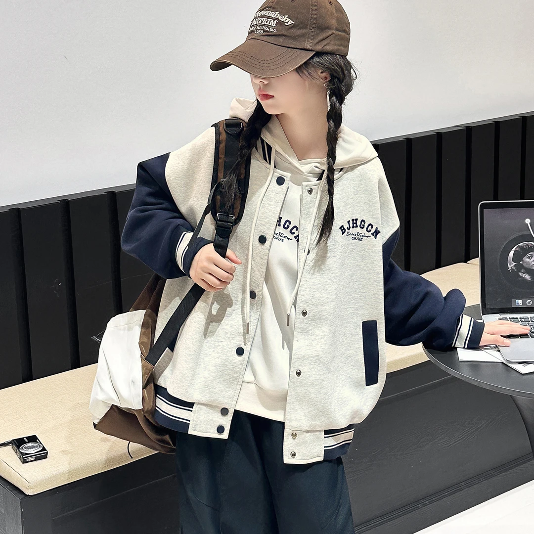 女童外套秋装韩版洋气儿童棒球服6-12岁中大童秋季时尚小女孩衣服