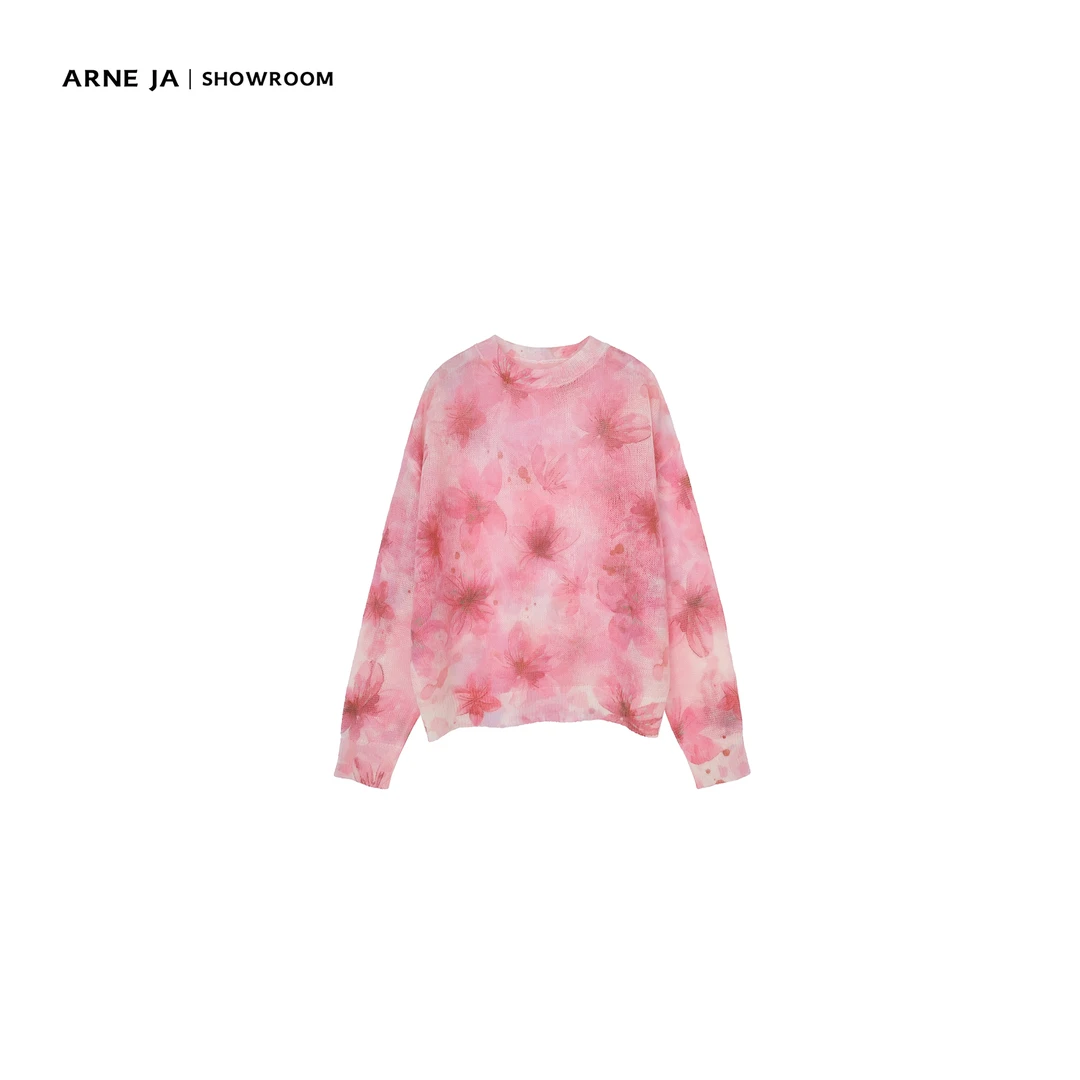 ARNE JA｜扎染之美柔雾轻盈渐变别致超幼马海毛羊毛上衣W168D701