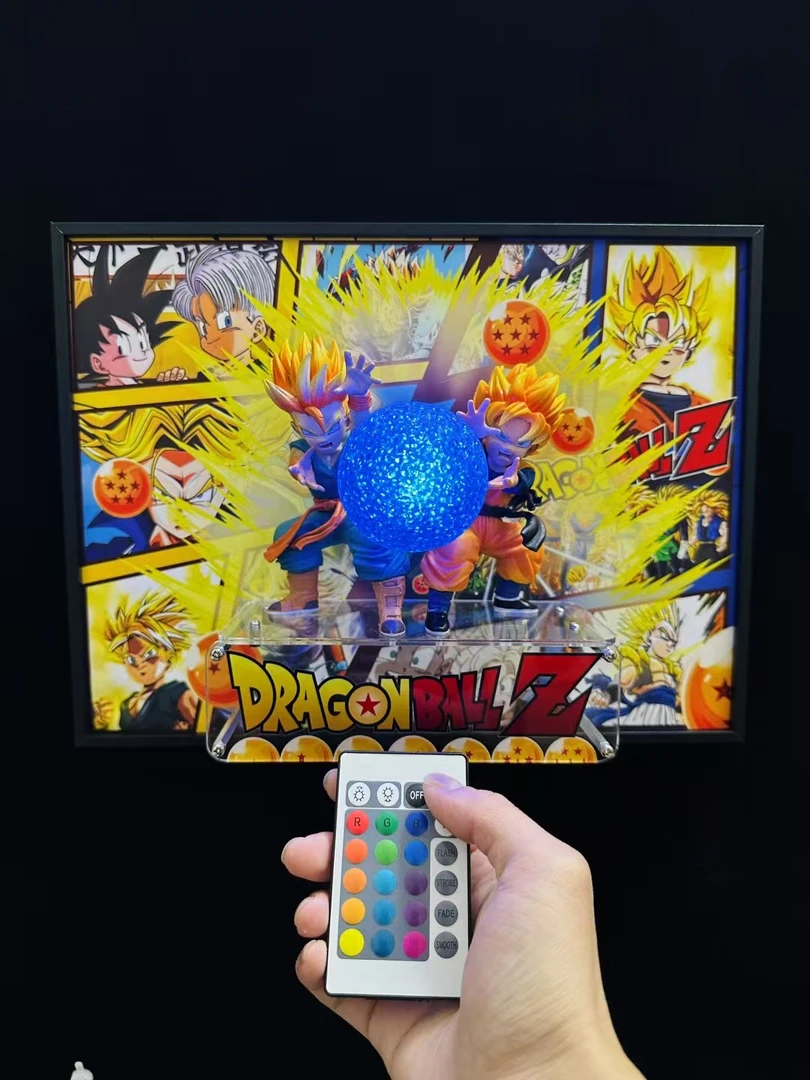 七龙珠悟天和特兰克斯兄弟波手办立体画3D模型画框逃出画框模型