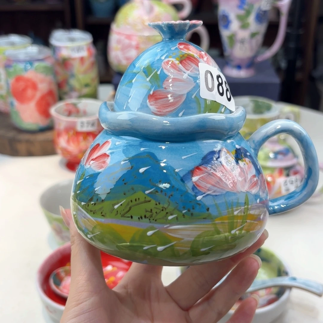 景德镇手绘高温釉下彩陶瓷茶具