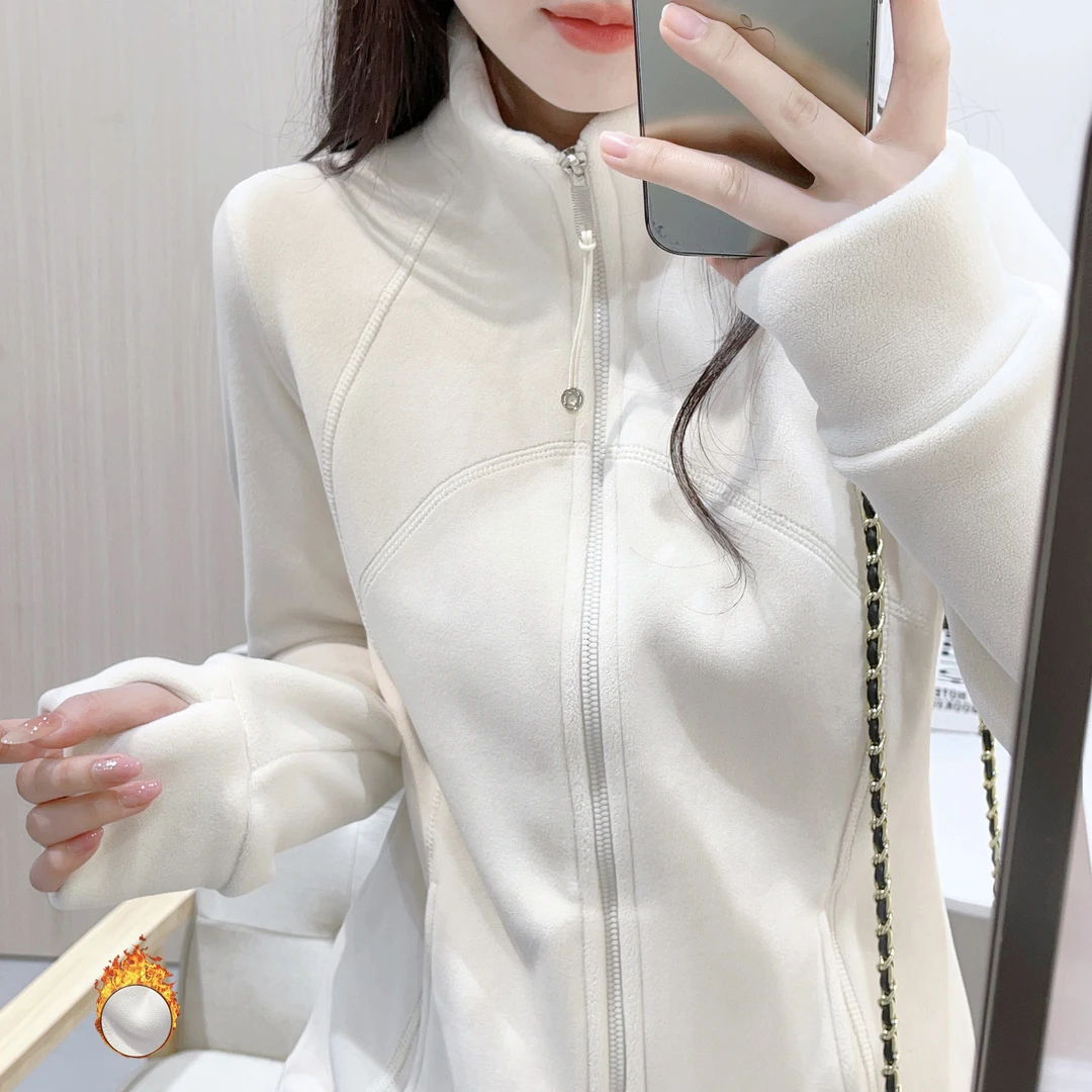 双面奥粒绒外套女秋冬立领收腰洋气显瘦修身百搭白色保暖开衫上衣