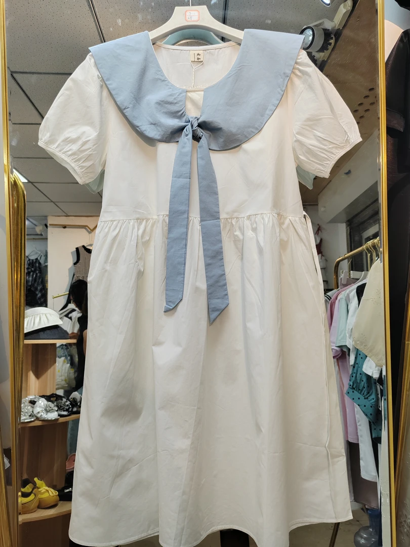 629娃娃领连衣裙新款时尚中长款显瘦过膝裙子