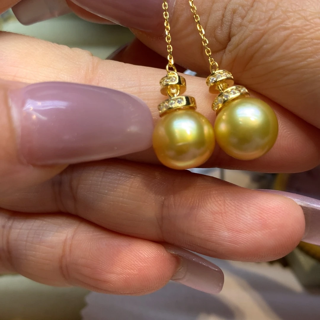 银S925镶嵌耳饰海水珍珠