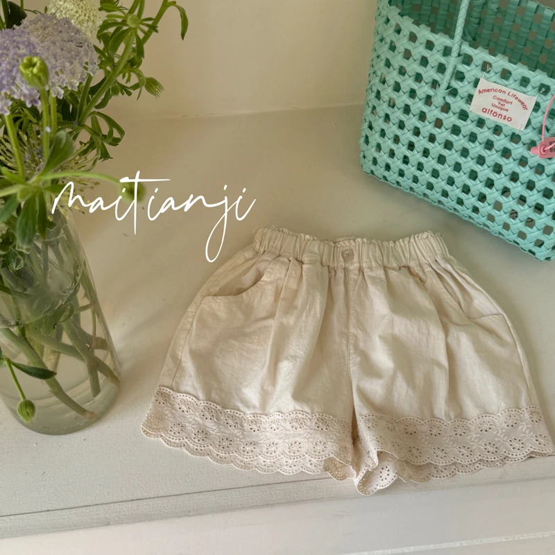 儿童森系服装短裤2025夏季新款韩版休闲女童花边时髦宝宝纯棉裤子