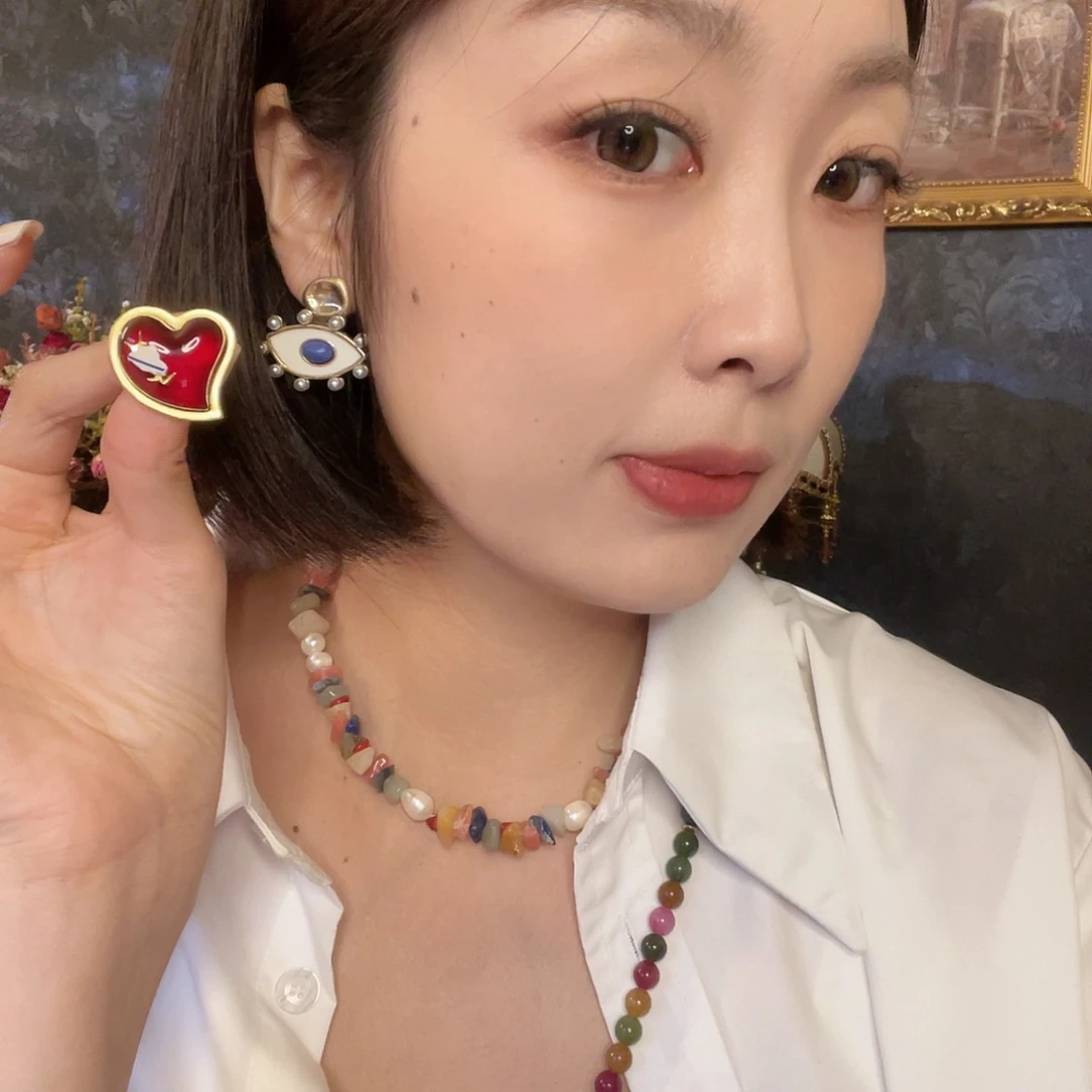 黄铜琉璃925银e****m耳饰2