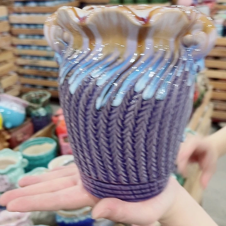 有孔.凑单10元陶瓷花盆发货！