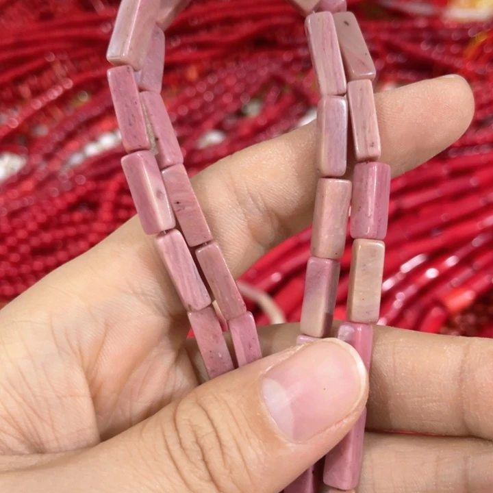 贝壳非金属一条粉蔷薇四面桶珠