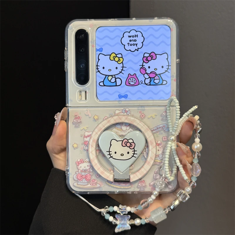适用华为purax折叠屏手机壳旋转木马PuraX典藏版kitty猫磁吸支架