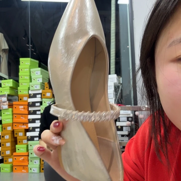 鱼嘴鞋37码香槟色