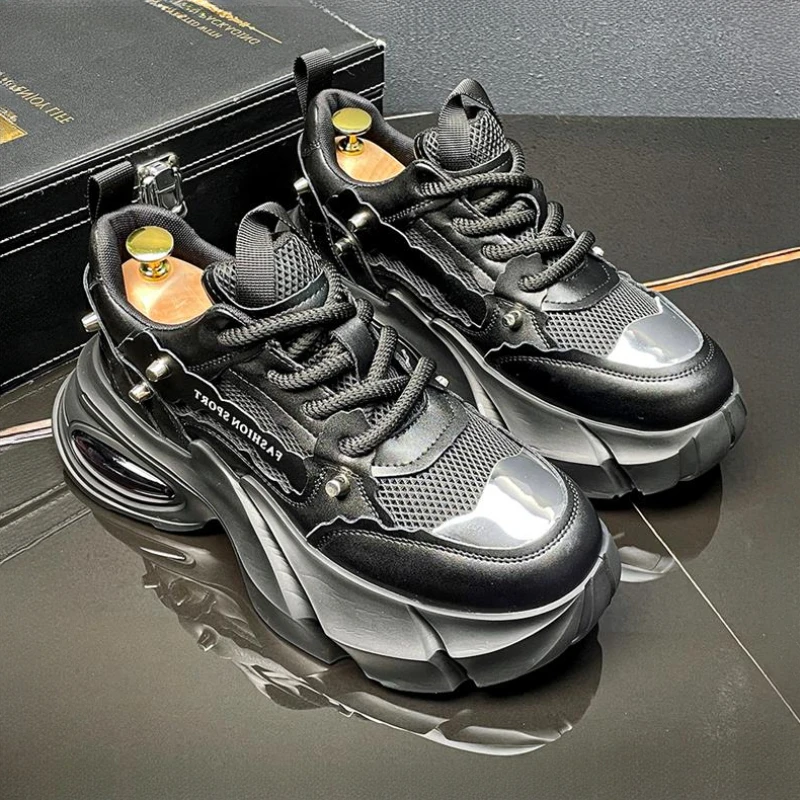 气垫底缓震轻便老爹鞋男2025夏季透气慢跑鞋户外徒步运动鞋