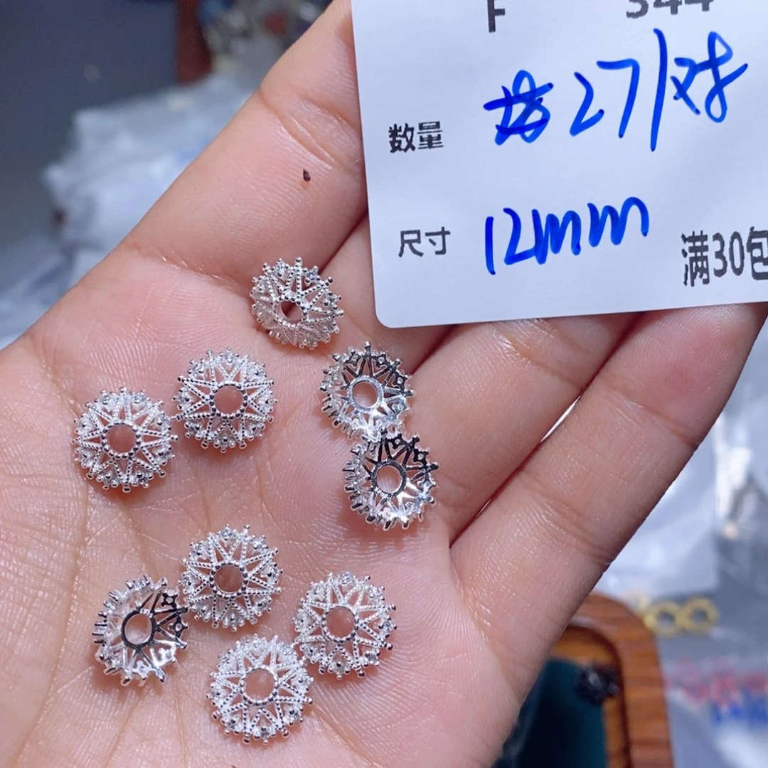 水晶珠宝半成品银S925镶嵌F344