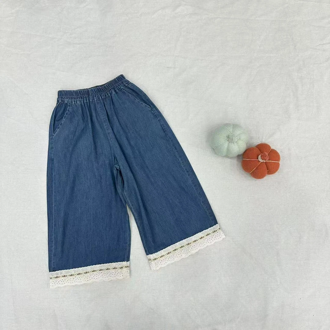 b.bota女童蓝色直筒洋气百搭牛仔长裤 25011 26906