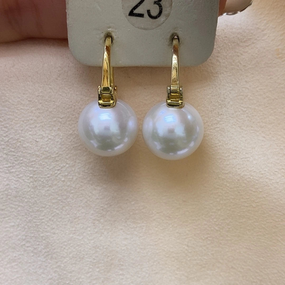 银S925镶嵌耳饰淡水珍珠