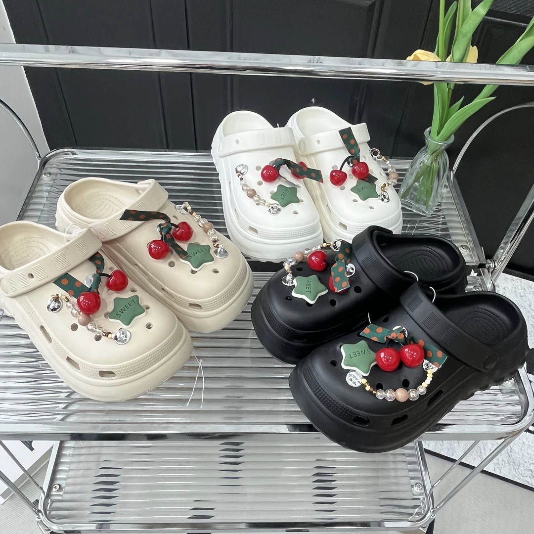 新疆（5厘米）樱桃榴莲底女外穿2025新款厚底EVA凉拖鞋防滑拖鞋798