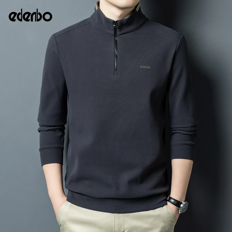 爱登堡长袖卫衣男士2025春秋季新款百搭半拉链立领休闲T恤男上衣
