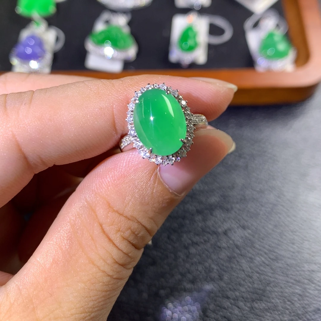 翡翠18K金镶嵌戒指两用款