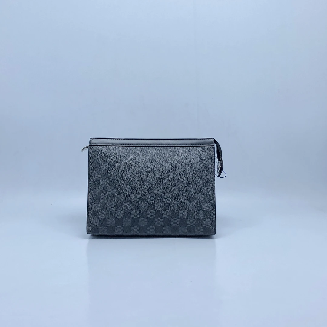 95新 LouisVuitton/路易威登 黑棋盘格手拿包/3140号男士男款短款