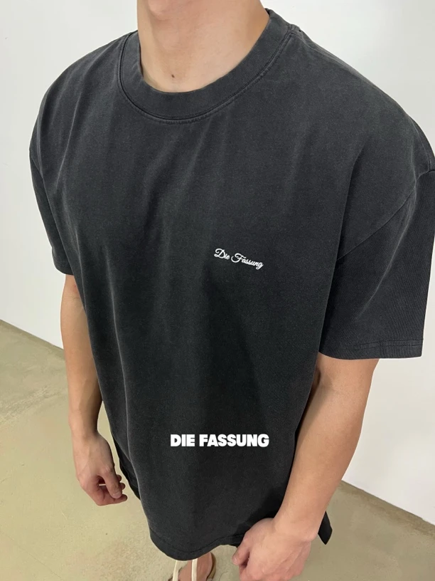 DieFassung阿苏特染短袖美式重磅纯棉T恤复古水洗做旧日常上衣