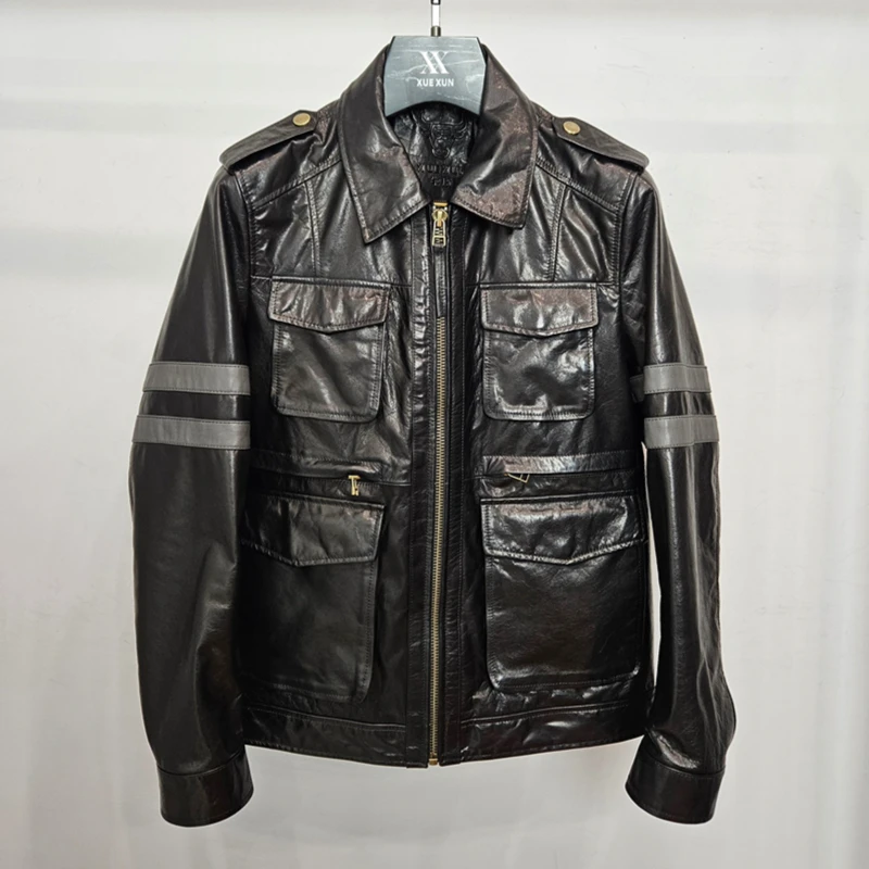 【LX高定】精选头层牛皮“鹅绒内胆”鹅绒加绒皮衣冬季男士真皮皮衣