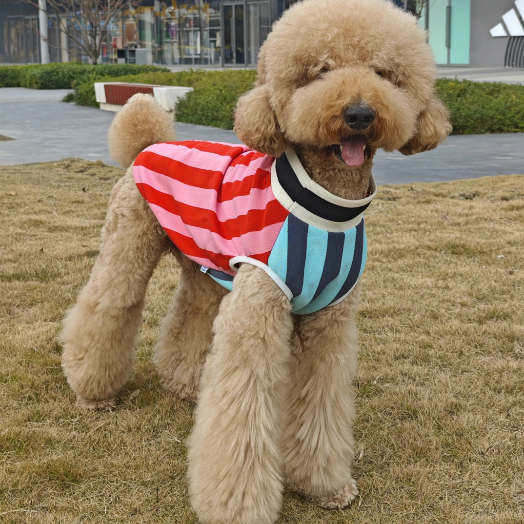 大型犬半高领撞色背心