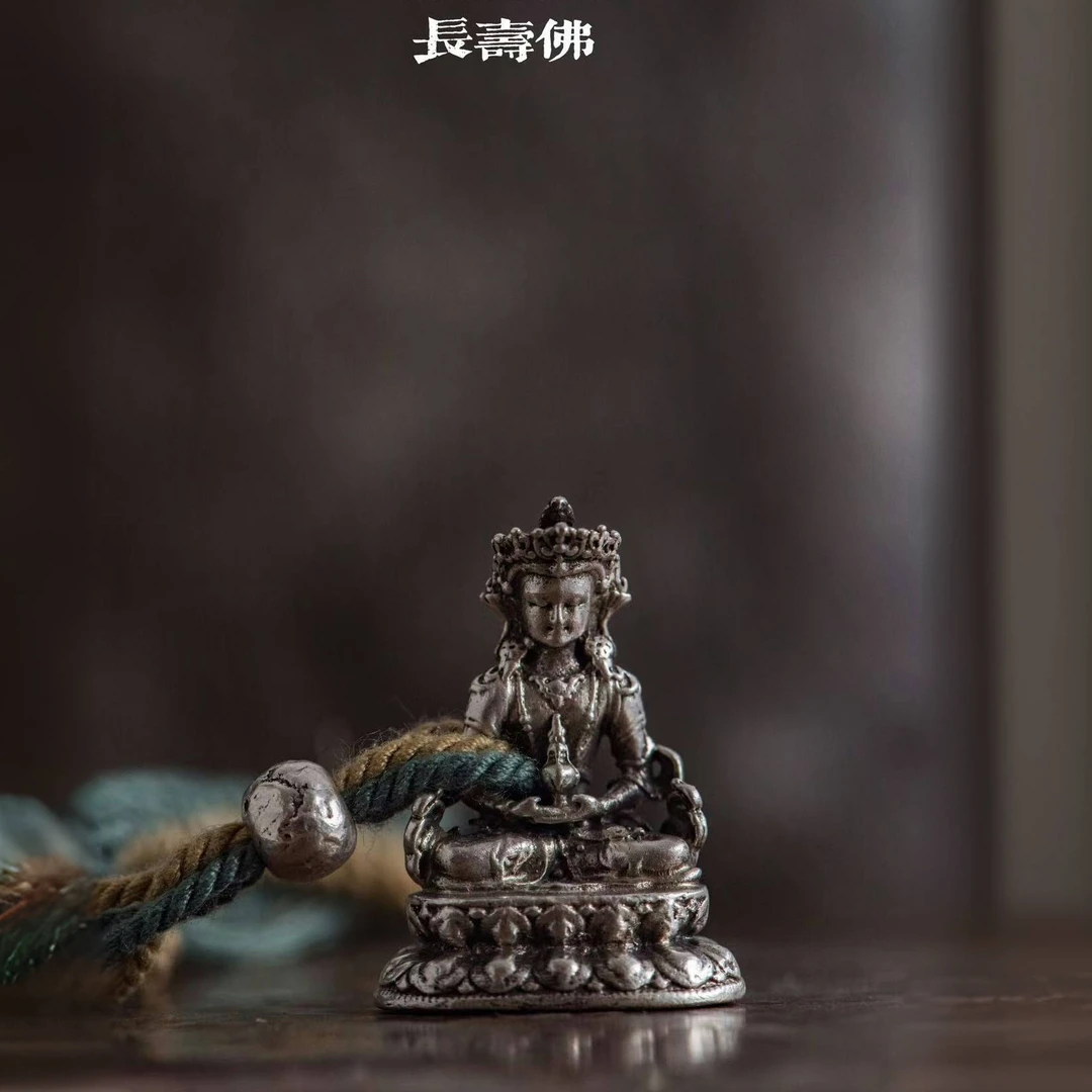 足银银制品 文玩讲道理-长寿佛 吊坠 包挂