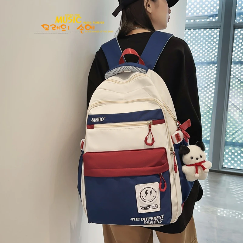 英国FDXR书包女大学生高中生中学生潮简约双肩包大容量减负男背包