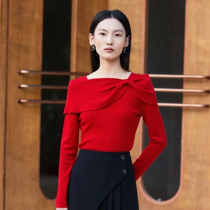 【诗语专属】M733303629诗语造型高级优雅干练衬衫打底