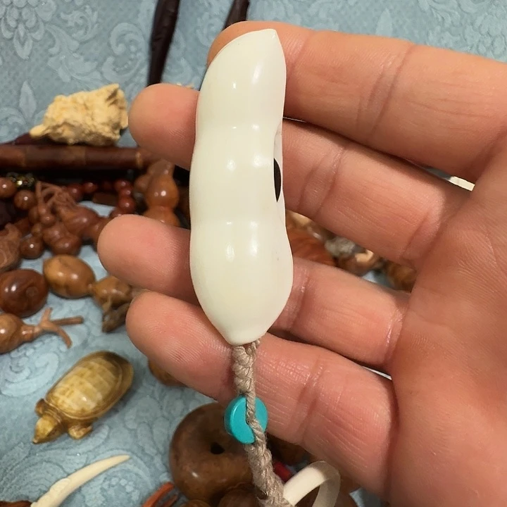 古***。木鹿角手工雕刻福豆