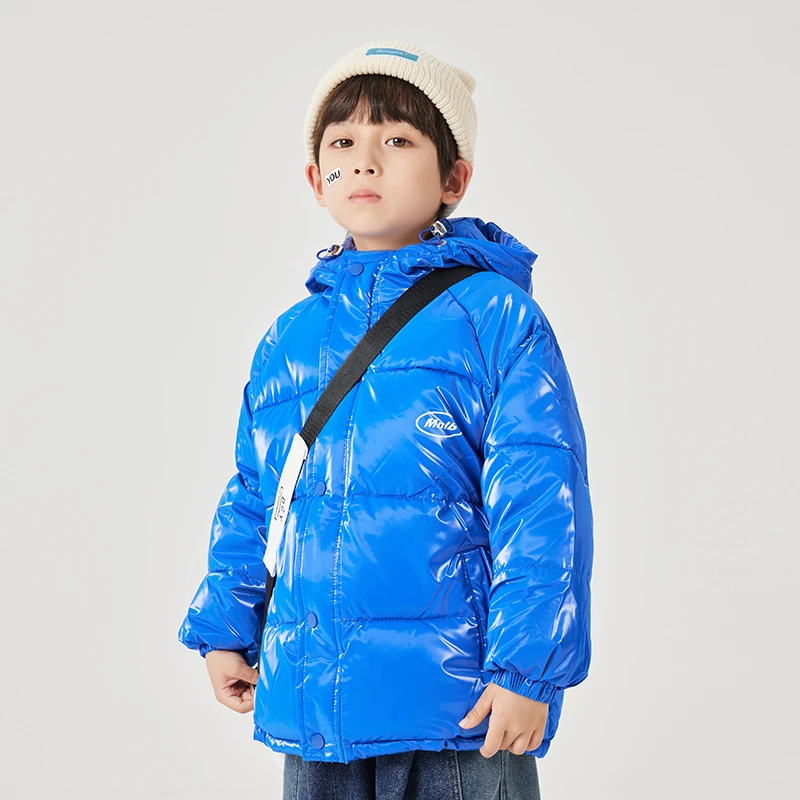 【加绒加厚棉服】儿童棉衣冬季保暖中大童时尚连帽宽松百搭男童外套