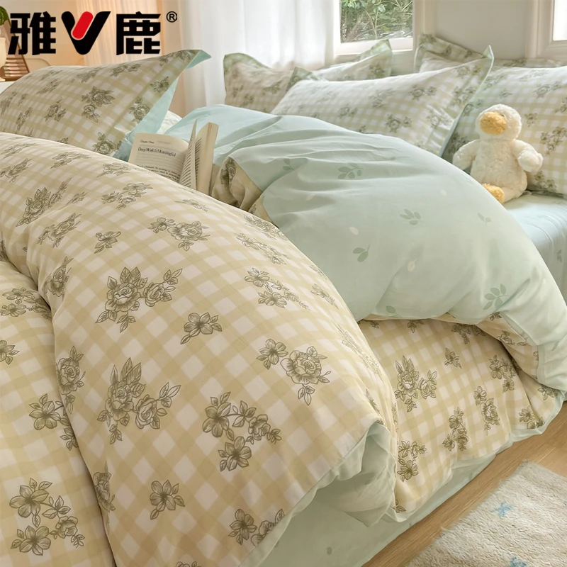 纯棉床上四件套100%全棉加厚单人学生宿舍床单被套三件套四季通用