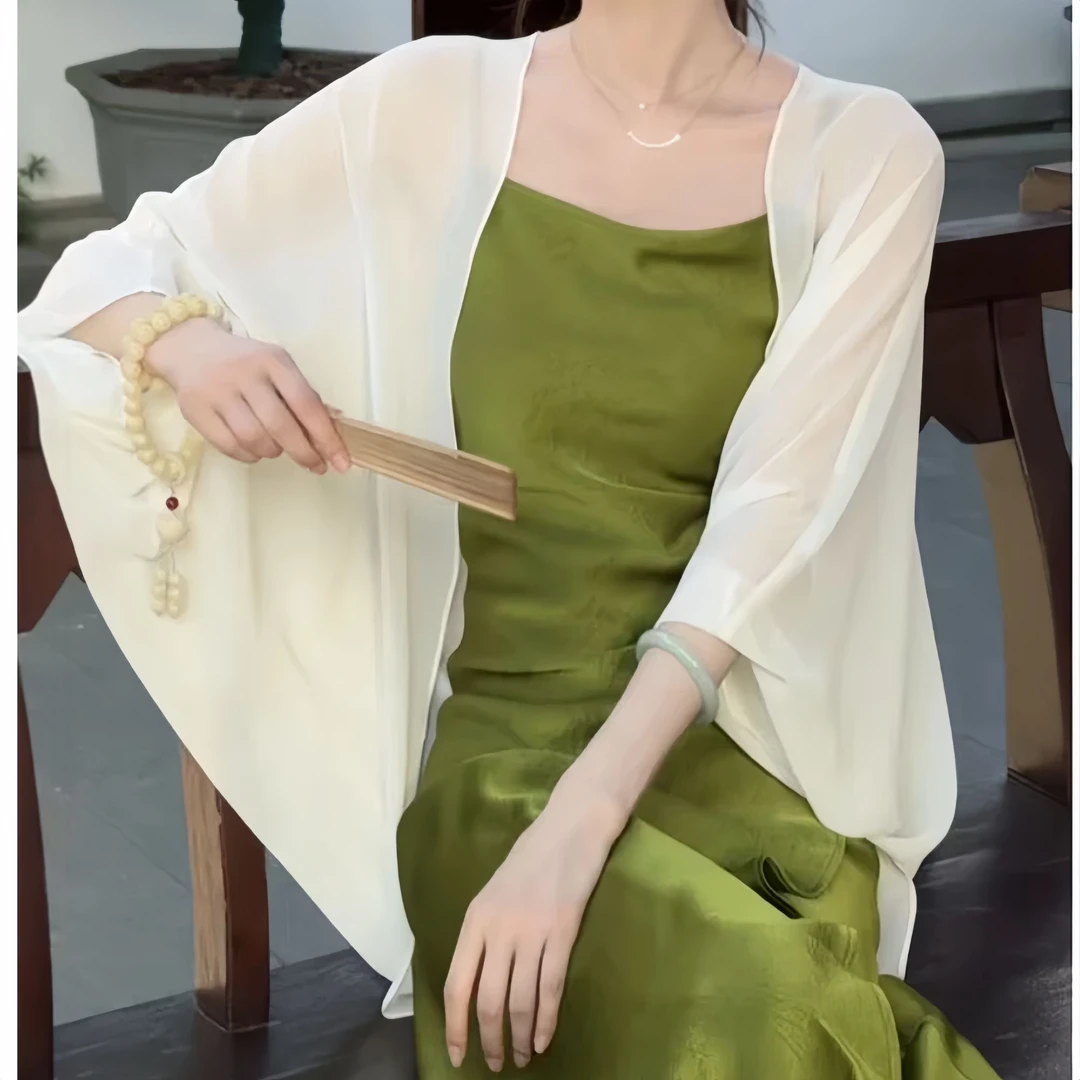 法式防晒开衫高级感高档夏天薄纱开衫小坎肩配吊带裙外搭披肩罩衫