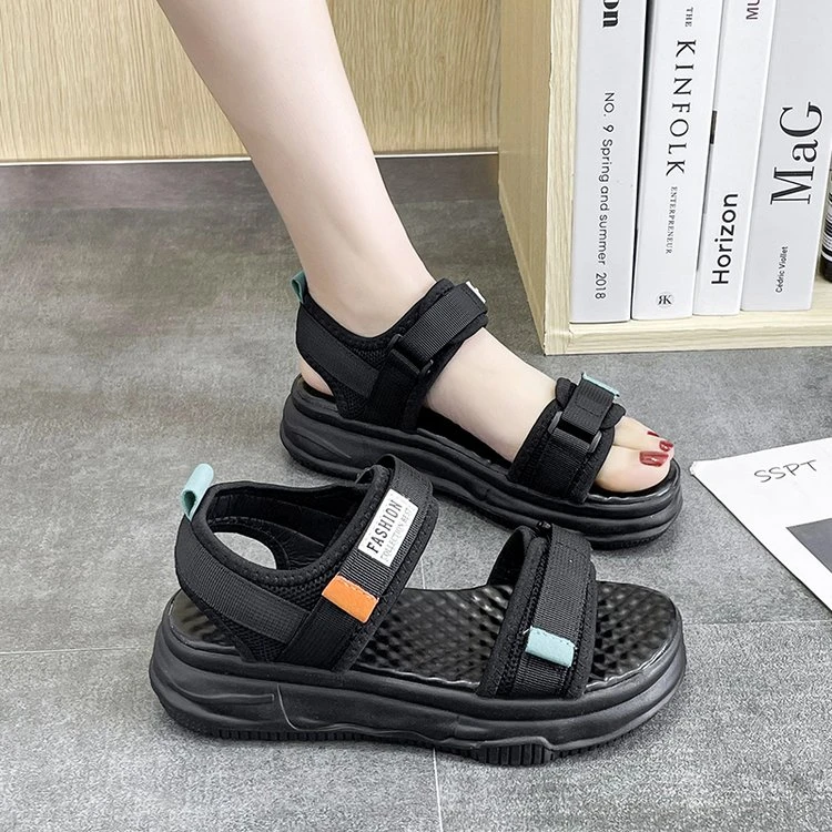 38码黑色凉鞋女