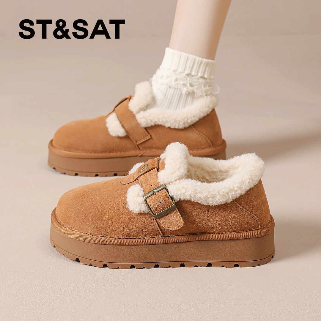星期六流行款雪地靴女士2025新款秋季防寒勃肯鞋复古时尚休闲棉鞋