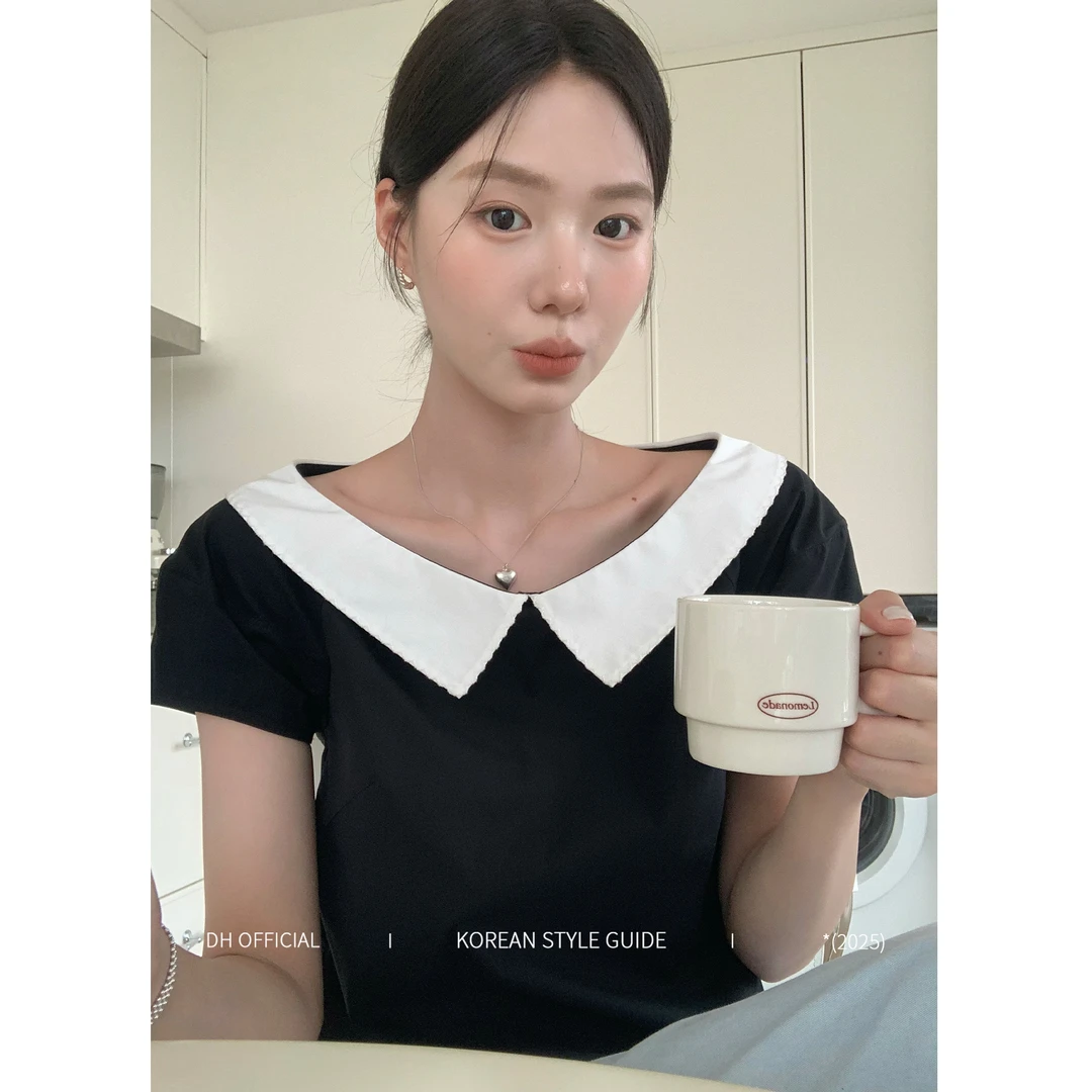 清DH OFFICIAL 大花【中古赫本 Retro-上衣】优雅赫本风翻领上衣